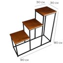 Ver imagem 2 de Suporte Plantas de Chão 30x30 3 Andares Prateleira Ferro Estilo Industrial Decoração Minas Arte Próp