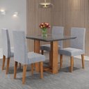 Ver imagem 1 de Mesa de Jantar Retangular Ville 120x90cm com 4 Cadeiras Venus