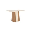 Ver imagem 3 de Conjunto Sala Jantar 120 cm 4 Cadeiras Canto Reto Julia Espresso Móveis Off White/Nature