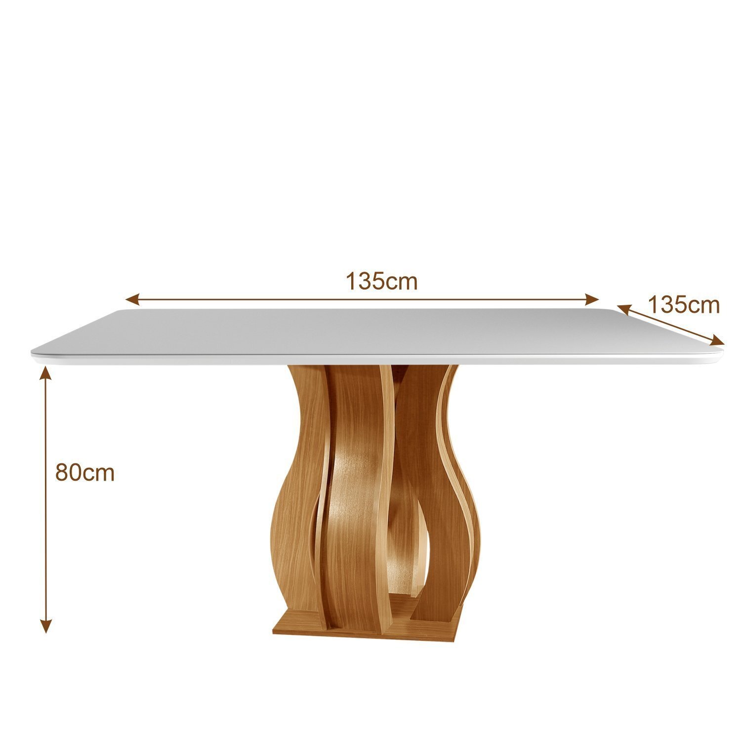 Conjunto Sala de Jantar Mesa Nuance 135cm Quad Tampo Vidro/mdp com 6 Cadeiras Ônix Yescasa - 3