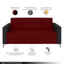 Ver imagem 3 de Sofá Living Decorativo Houston 2 Lugares 160cm Pés em Metal Veludo/ Pu Bordô/ Preto G33 - Gran Belo