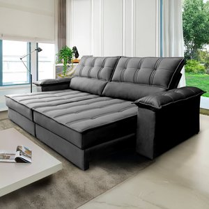 Sofá Retrátil e Reclinável 3 Lugares Ferrara