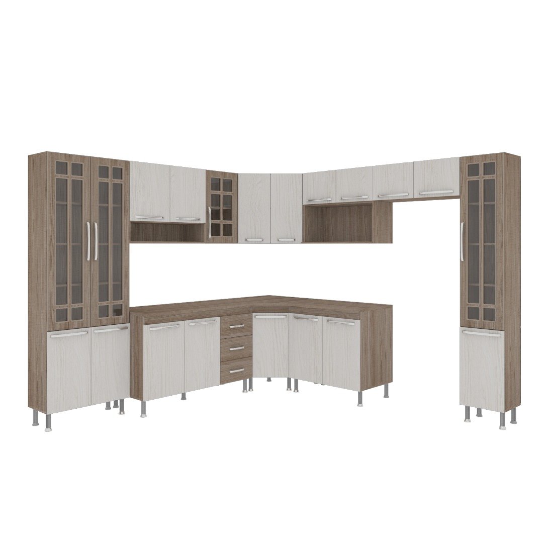 Cozinha Completa D'incanto Paris Modulada 9 Peças 515 Cm 20 Portas 3 ...
