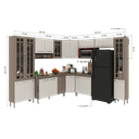 Ver imagem 5 de Armário de Cozinha Modulada Completa Fidelitá Paris 9 Peças 515cm 20 Portas 3 Gavetas com Tampo