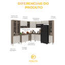Ver imagem 7 de Armário de Cozinha Modulada Completa Fidelitá Paris 9 Peças 515cm 20 Portas 3 Gavetas com Tampo