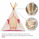 Ver imagem 2 de Cabana Casinha Infantil Toca Tenda Barraca de Algodão Rosa