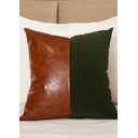 Ver imagem 2 de Almofada Premium Collection Verde & Couro Caramelo Quadrada:Completa