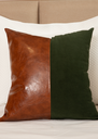 Ver imagem 2 de Almofada Premium Collection Verde & Couro Caramelo Quadrada:Completa