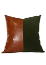 Ver imagem 3 de Almofada Premium Collection Verde & Couro Caramelo Quadrada:Completa