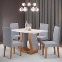 Ver imagem 1 de Mesa de Jantar Retangular Sala Criare 120x80cm com 4 Cadeiras Venus