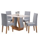 Ver imagem 2 de Mesa de Jantar Retangular Sala Criare 120x80cm com 4 Cadeiras Venus