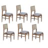 Conjunto de 6 Cadeira em Madeira Maciça e Encosto em Tela Vivace, Assento Corino - 1