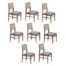 Conjunto de 8 Cadeira em Madeira Maciça e Encosto em Tela Vivace, Assento Corino - 1