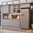 Ver imagem 1 de Cozinha Modulada 271,5cm Compacta 4 Peças com Torre Quente e Vidro 8 Portas 5 Gavetas Americana Henn