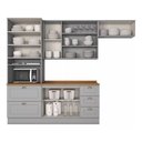 Ver imagem 6 de Cozinha Modulada 271,5cm Compacta 4 Peças com Torre Quente e Vidro 8 Portas 5 Gavetas Americana Henn