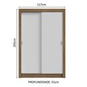 Ver mais imagens de Guarda-roupa Solteiro 2 Portas de Correr Rustic/branco Milano Madesa Rustic/branco