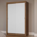 Ver imagem 1 de Guarda-roupa Solteiro 2 Portas de Correr Rustic/branco Milano Madesa Rustic/branco