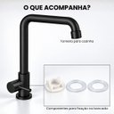 Ver imagem 4 de Torneira Cozinha Preta Inox com Arejador Mesa Pia Bancada Brovália