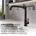 Ver mais imagens de Torneira Cozinha Preta Inox com Arejador Mesa Pia Bancada Brovália