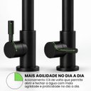 Ver imagem 5 de Torneira Cozinha Preta Inox com Arejador Mesa Pia Bancada Brovália
