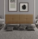 Ver imagem 2 de Cabeceira Suspensa Bruna Cama Box Casal 140cm X 55cm para Parede Bege