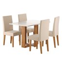 Ver imagem 2 de Mesa de Jantar Retangular Romantic 120x80cm com 4 Cadeiras Venus Bege/Mel/Blonde/Bronze