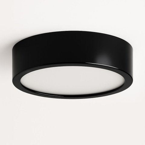 Plafon D200 Aluminio Teto e27 1 Luz Lumini Lab - Preto Brilhante