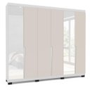 Ver imagem 2 de Roupeiro Casal Porto 6 Portas com Espelho 242x214cm Branco/Creme 240848