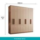 Ver imagem 6 de Guarda Roupa Casal com 8 Portas e 4 Gavetas Austin Carraro Freijó com Off White