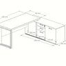 Escrivaninha Mesa Escritório em L  com Armário Lateral Pé Quadro 150x150cm - 18
