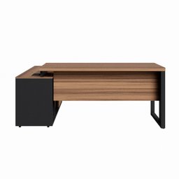 Mesa para Escritório em L  com Armário Lateral Pé Quadro 150x150cm - 15