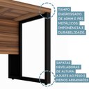 Ver imagem 6 de Escrivaninha Mesa de Escritório em L com Armário Lateral Pé Quadro 150cm Marrom e Preto Yescasa