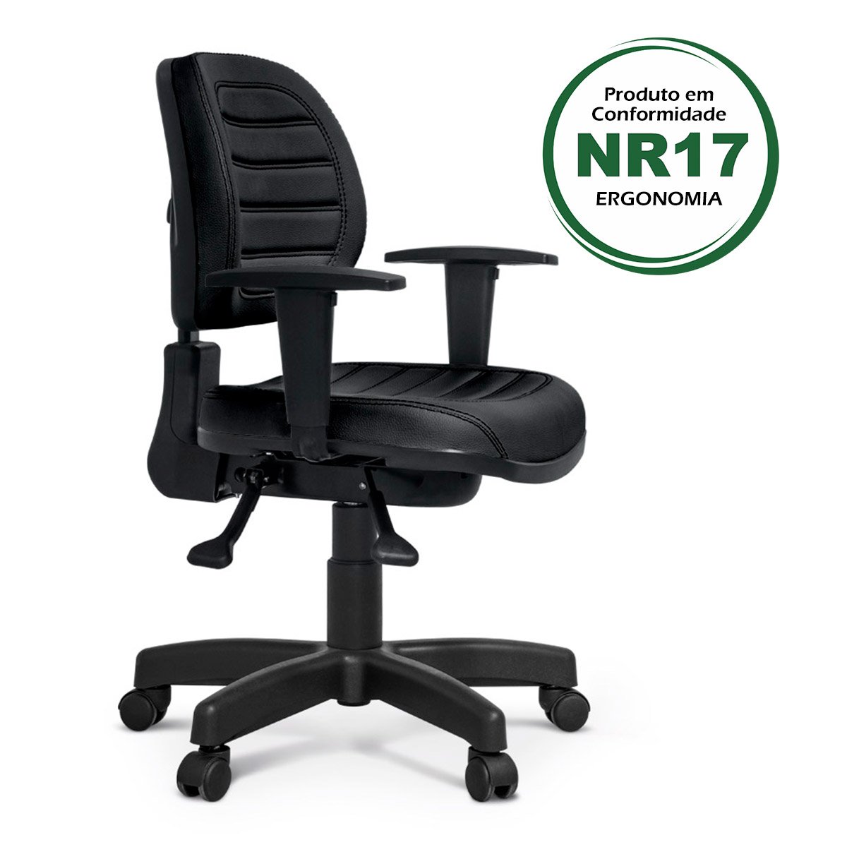 Cadeira Executiva Giratória Internauta Premium Nr17 N-int6022pt25copt Revestimento Sintético Preto - 2