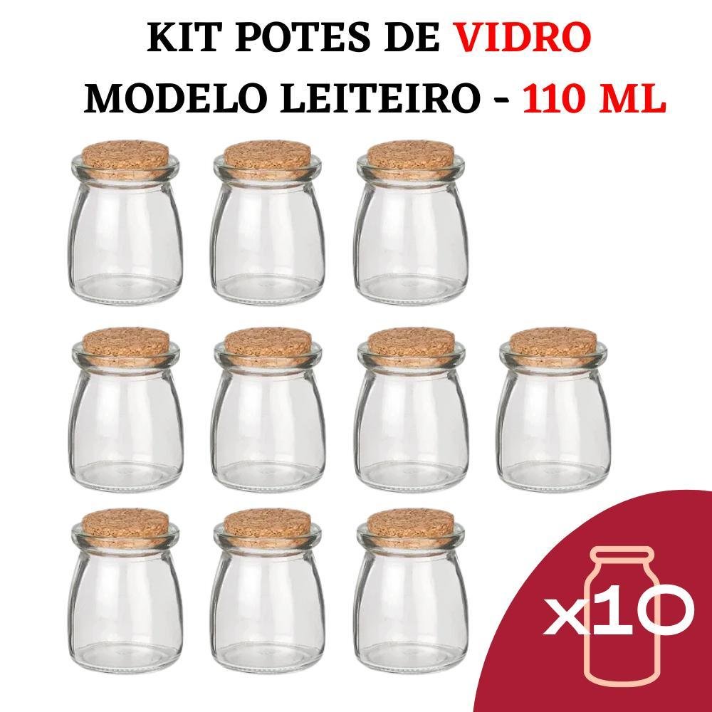 Kit Potes Temperos Condimentos Vidro Tipo Leiteira Cozinha