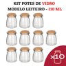 Kit Potes Temperos Condimentos Vidro Tipo Leiteira Cozinha - 1