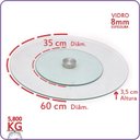 Ver imagem 2 de Prato Giratório Vidro Incolor Temperado 60 Cm:60cm