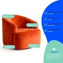 Ver imagem 4 de Poltrona Orgânica Luxo Recepção Lótus Suede Cor Terracota