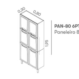 Paneleiro Duplo em Aço 80cm 6 Portas New Premium Itatiaia - 2