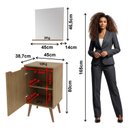 Ver imagem 3 de Conjunto para Banheiro com Balcão e Espelho 45cm BN3691 Marrom/Amêndoa