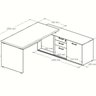 Mesa para Escritório em L  com Armário Lateral Pé Painel 150x150cm - 17