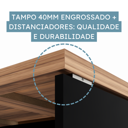 Mesa para Escritório em L  com Armário Lateral Pé Painel 150x150cm - 19