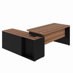 Mesa para Escritório em L  com Armário Lateral Pé Painel 150x150cm - 8