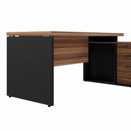 Mesa para Escritório em L  com Armário Lateral Pé Painel 150x150cm - 10