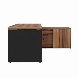 Mesa para Escritório em L  com Armário Lateral Pé Painel 150x150cm - 9