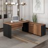 Mesa para Escritório em L  com Armário Lateral Pé Painel 150x150cm - 6