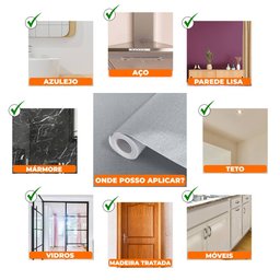 Papel de Parede Adesivo Lavavel Texturizado Linho Cinza Escuro 500x60cm - 11