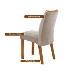 Conjunto Sala de Jantar Mesa Nuance Tampo Vidro/mdp com 8 Cadeiras Ônix Yescasa - 7 Conjunto Sala de Jantar Mesa Nuance Tampo Vidro/mdp com 8 Cadeiras Ônix Yescasa - 7