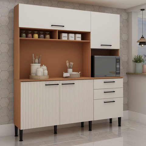 Armário de Cozinha Compacta Fiore 100% Mdf 0342f Genialflex