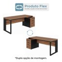 Ver imagem 3 de Escrivaninha Mesa Escritório Diretor com Gaveteiro Pé Quadro 3 Gavetas 192cm Marrom e Preto Yescasa