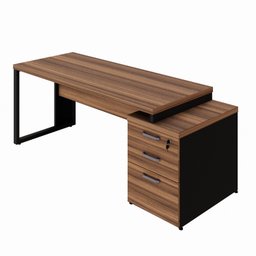 Mesa para Escritório Diretor com Gaveteiro Pé Quadro 192x70cm - 10